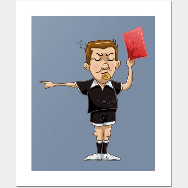Soccer Referee Holds Red Card Wall Art by LironPeer